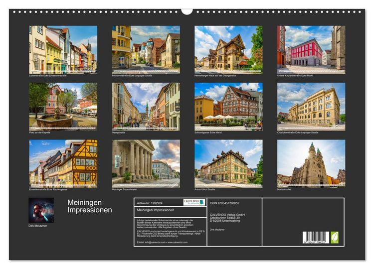 Produktbild: Meiningen Impressionen (Wandkalender 2026 DIN A2 quer), CALVENDO Monatskalender