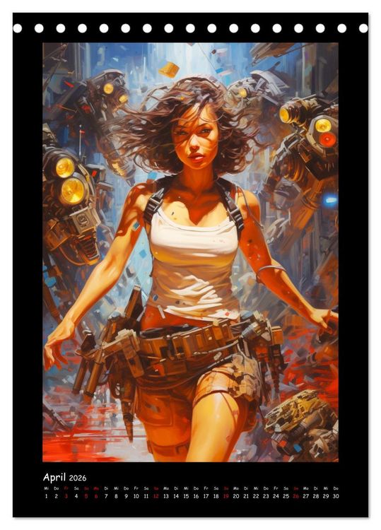 Produktbild: Galaktische Welten. Starke Space Opera-Illustrationen (Tischkalender 2026 DIN A5 hoch), CALVENDO Monatskalender