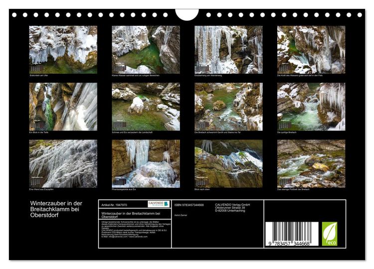 Produktbild: Winterzauber in der Breitachklamm bei Oberstdorf (Wandkalender 2026 DIN A4 quer), CALVENDO Monatskalender
