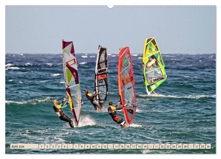 Produktbild: Windsurfing - extrem cool (hochwertiger Premium Wandkalender 2026 DIN A2 quer), Kunstdruck in Hochglanz