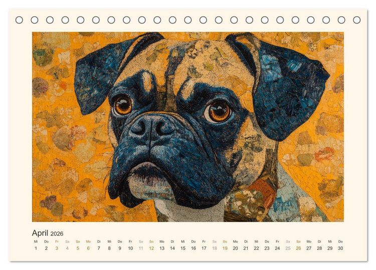Produktbild: Bunte Boxer (Tischkalender 2026 DIN A5 quer), CALVENDO Monatskalender