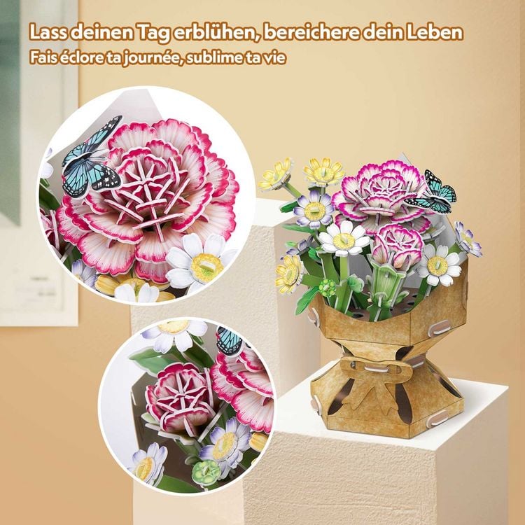 Produktbild: CUBICFUN - 3D Puzzle Blumentopf Nelke 134 Teile