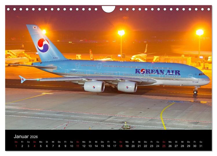 Produktbild: Flugzeuge bei Nacht (Wandkalender 2026 DIN A4 quer), CALVENDO Monatskalender