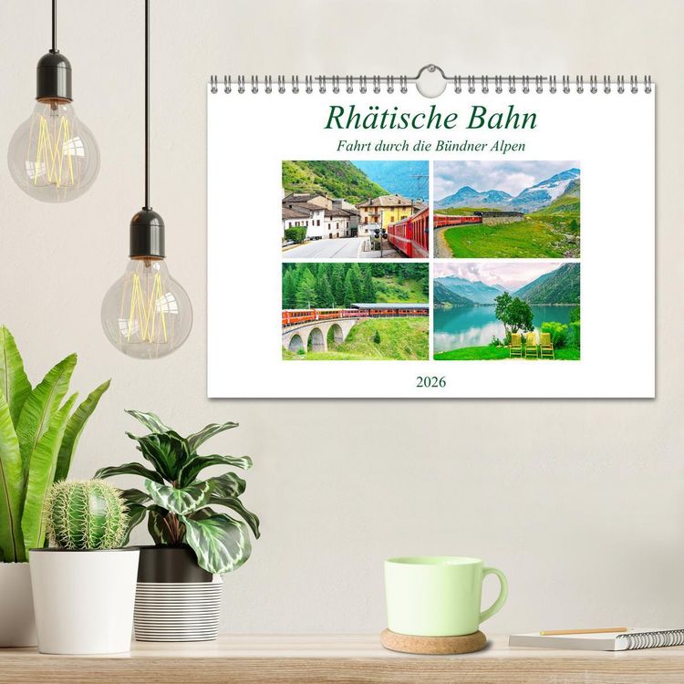 Produktbild: Rh&auml;tische Bahn - Fahrt durch die B&uuml;ndner Alpen (Wandkalender 2026 DIN A4 quer), CALVENDO Monatskalender