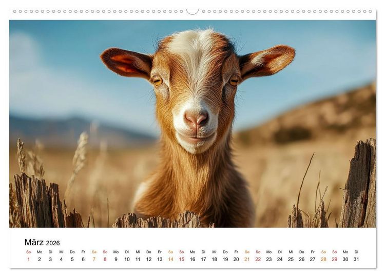 Produktbild: Ziegen - Bocksprung durch das Jahr (Wandkalender 2026 DIN A2 quer), CALVENDO Monatskalender