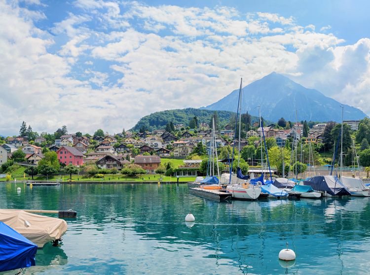 Produktbild: CALVENDO Puzzle Hafen Spiez am Thunersee 2000 Teile Lege-Gr&ouml;&szlig;e 90 x 67 cm Foto-Puzzle Bild von SusaZoom