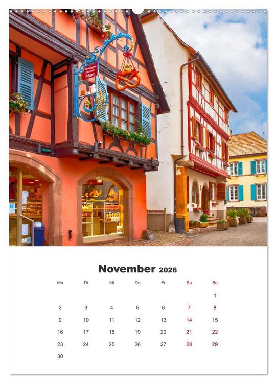 Produktbild: Eguisheim - Postkartenidylle (Wandkalender 2026 DIN A2 hoch), CALVENDO Monatskalender
