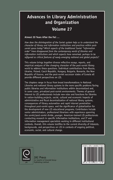 Produktbild: Advances in Library Administration and Organization