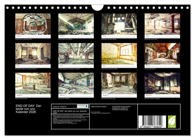 Produktbild: END OF DAY Der letzte von uns Kalender 2026 (Wandkalender 2026 DIN A4 quer), CALVENDO Monatskalender