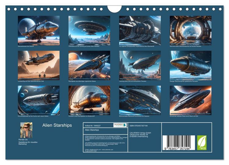 Produktbild: Alien Starships (Wandkalender 2026 DIN A4 quer), CALVENDO Monatskalender
