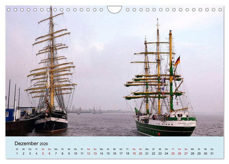 Produktbild: Parade der Windjammer - 2026 (Wandkalender 2026 DIN A4 quer), CALVENDO Monatskalender