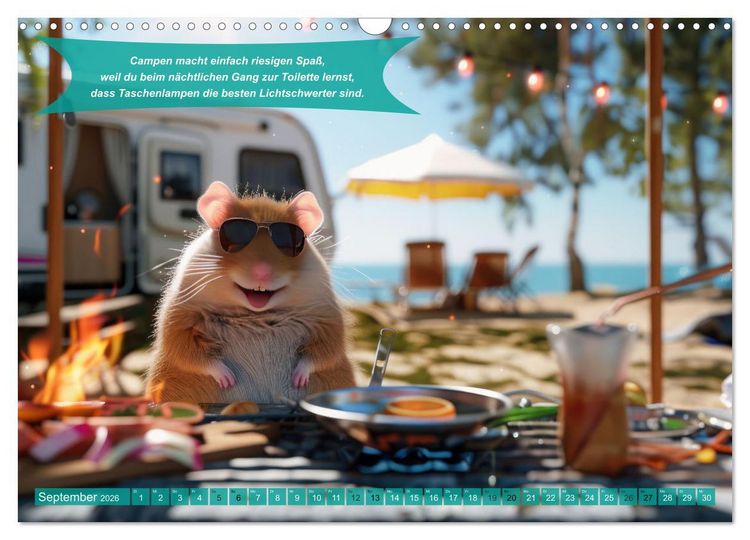 Produktbild: Der tierisch lustige Camping-Kalender (Wandkalender 2026 DIN A3 quer), CALVENDO Monatskalender