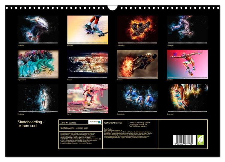 Produktbild: Skateboarding - extrem cool (Wandkalender 2026 DIN A3 quer), CALVENDO Monatskalender
