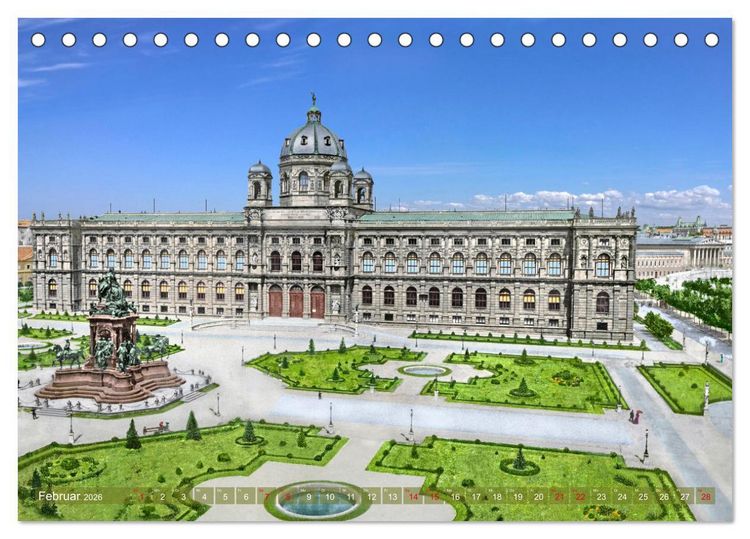 Produktbild: Wien um das Jahr 1900 - Fotos neu restauriert und koloriert (Tischkalender 2026 DIN A5 quer), CALVENDO Monatskalender