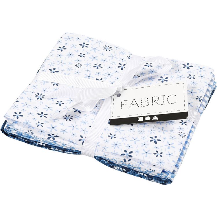 Produktbild: Creativ Company Patchwork-Stoff, Gr&ouml;&szlig;e 45x55 cm, 100 g, Blau, 4 Stk/ 1 B&uuml;ndl.
