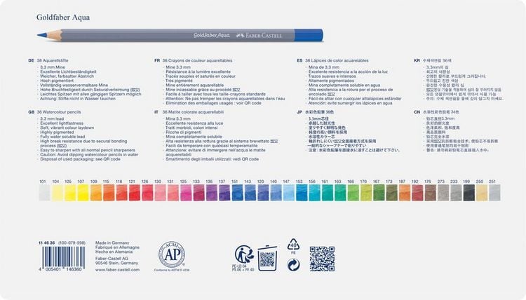 Produktbild: Faber-Castell Aquarellstifte Goldfaber Aqua, 36er Set Metalletui