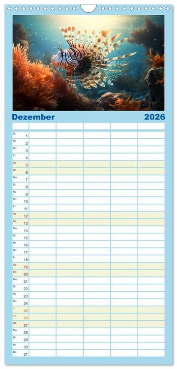 Produktbild: Familienplaner 2026 - Fantasie bei die Fische! mit 5 Spalten (Wandkalender, 21 x 45 cm) CALVENDO