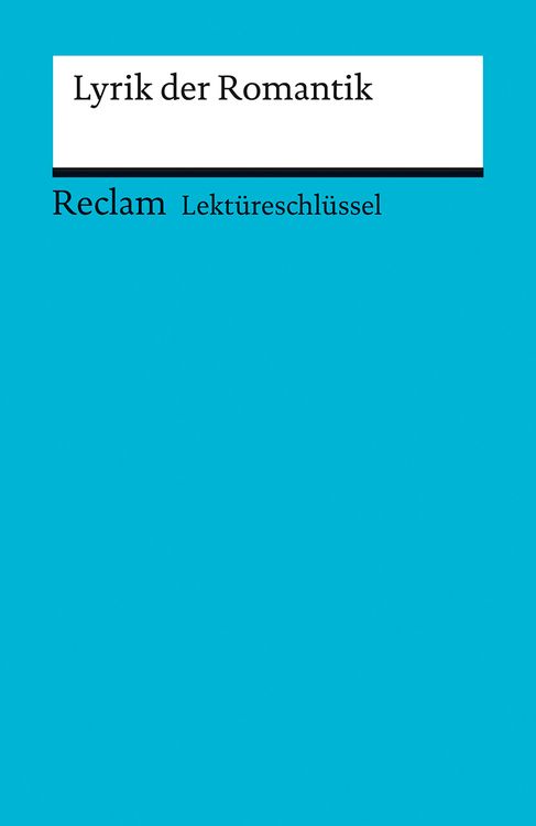 Produktbild: Lekt&uuml;reschl&uuml;ssel zu: Lyrik der Romantik