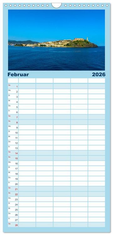 Produktbild: Familienplaner 2026 - Zauberhaftes Elba mit 5 Spalten (Wandkalender, 21 x 45 cm) CALVENDO