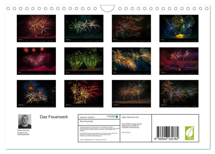 Produktbild: Das Feuerwerk (Wandkalender 2026 DIN A4 quer), CALVENDO Monatskalender