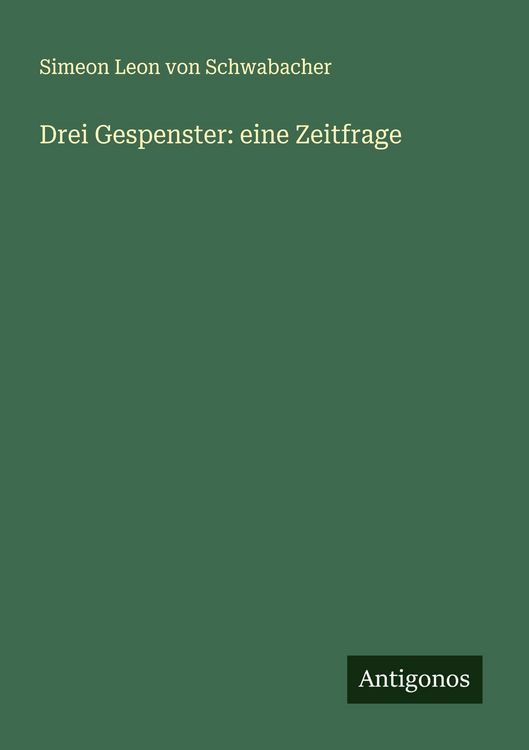 Produktbild: Drei Gespenster: eine Zeitfrage