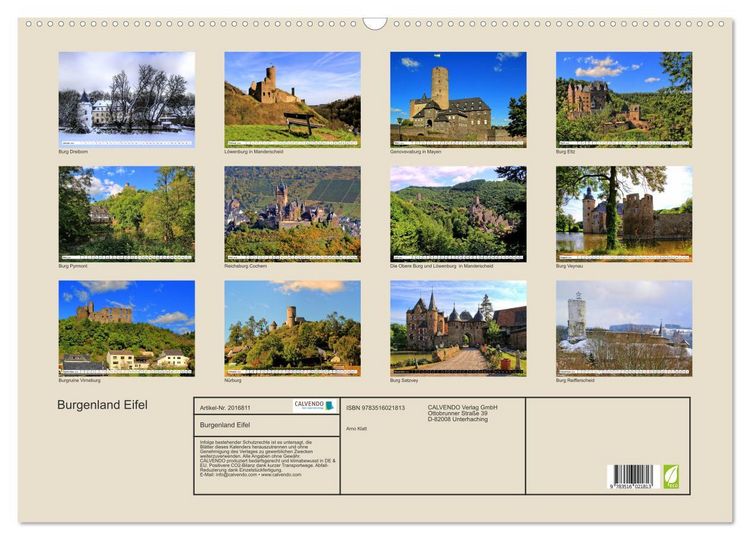 Produktbild: Burgenland Eifel (Wandkalender 2026 DIN A2 quer), CALVENDO Monatskalender