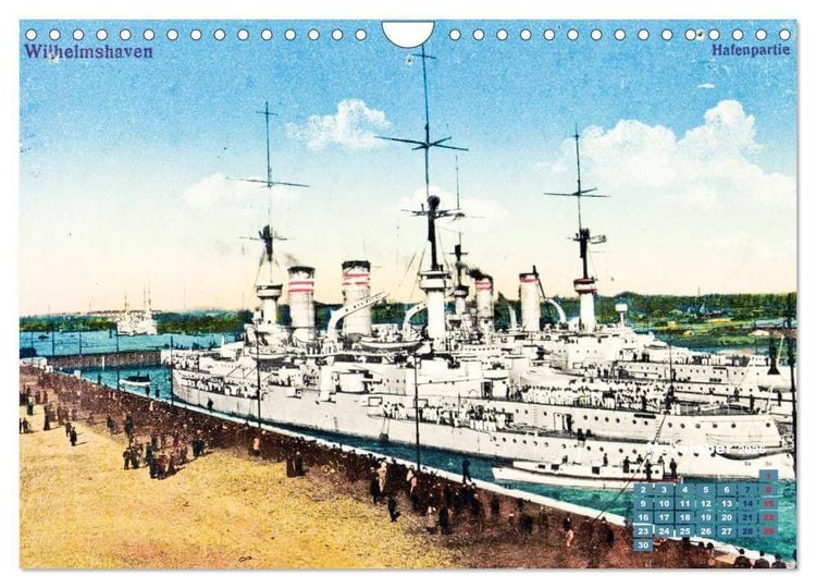 Produktbild: Fregatten, Kreuzer, Panzerschiffe &ndash; historische Karten von Kriegsschiffen (Wandkalender 2026 DIN A4 quer), CALVENDO Monatskalender