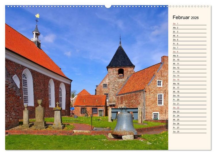 Produktbild: Kirchen in Ostfriesland (hochwertiger Premium Wandkalender 2026 DIN A2 quer), Kunstdruck in Hochglanz