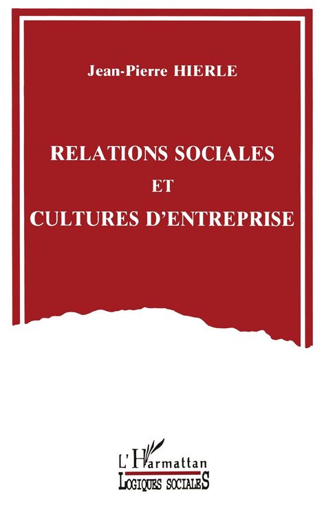 Produktbild: Relations sociales et cultures d'entreprise