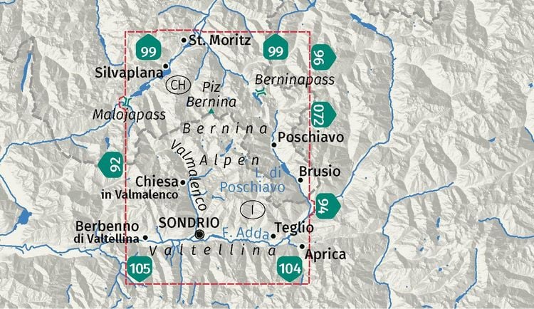 Produktbild: KOMPASS Wanderkarte 93 Bernina, Valmalenco, Sondrio 1:50.000