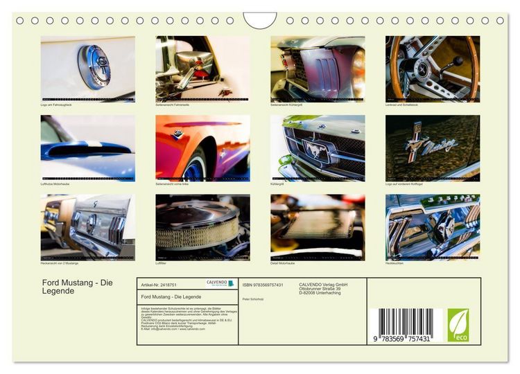 Produktbild: Ford Mustang - Die Legende (Wandkalender 2027 DIN A4 quer), CALVENDO Monatskalender