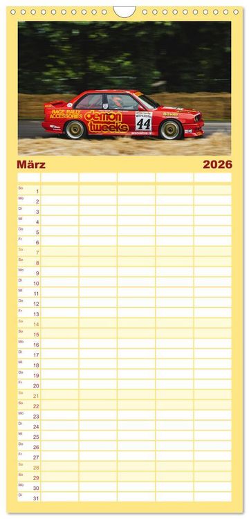 Produktbild: Familienplaner 2026 - Rally Ikonen mit 5 Spalten (Wandkalender, 21 x 45 cm) CALVENDO