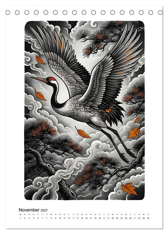 Produktbild: Irezumi - Japans Seele in zwei Farben (Tischkalender 2027 DIN A5 hoch), CALVENDO Monatskalender