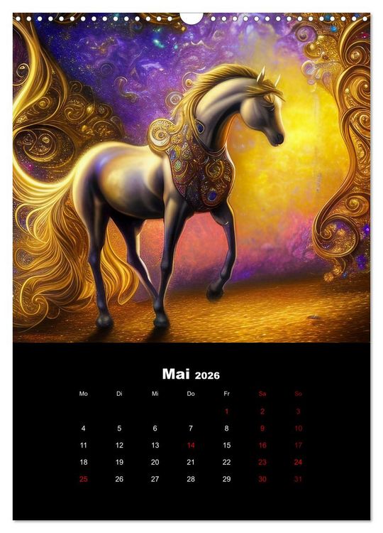 Produktbild: Pferde im goldenen Kleid (Wandkalender 2026 DIN A3 hoch), CALVENDO Monatskalender