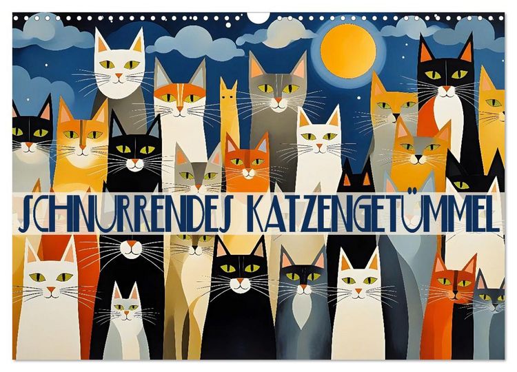 Produktbild: Schnurrendes Katzenget&uuml;mmel (Wandkalender 2026 DIN A3 quer), CALVENDO Monatskalender