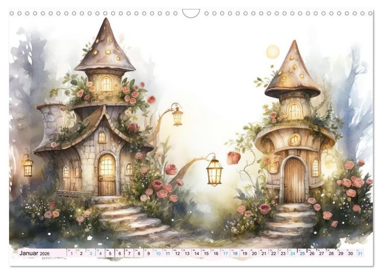 Produktbild: M&auml;rchenhafte Feenh&auml;uschen (Wandkalender 2026 DIN A3 quer), CALVENDO Monatskalender