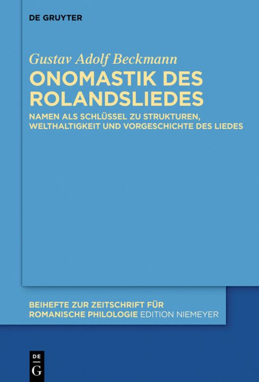Produktbild: Onomastik des Rolandsliedes