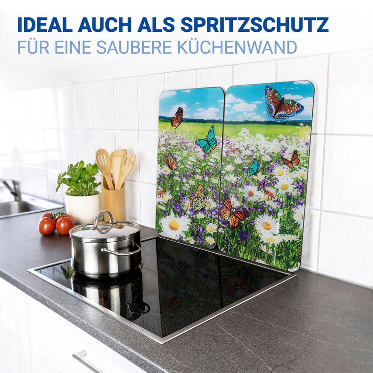 Produktbild: Herdabdeckplatte Universal Mod. Sommerwiese, 2er Set, f&uuml;r alle Herdarten geeignet
