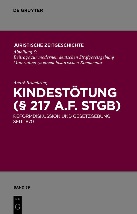 Produktbild: Kindest&ouml;tung (&sect; 217 a.F. StGB)