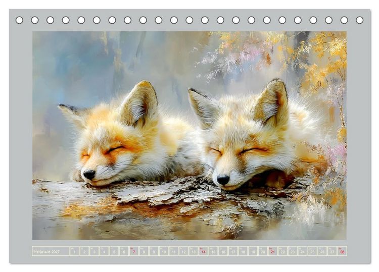 Produktbild: F&uuml;chse. Flauschiges Leuchten im Wald (Tischkalender 2027 DIN A5 quer), CALVENDO Monatskalender
