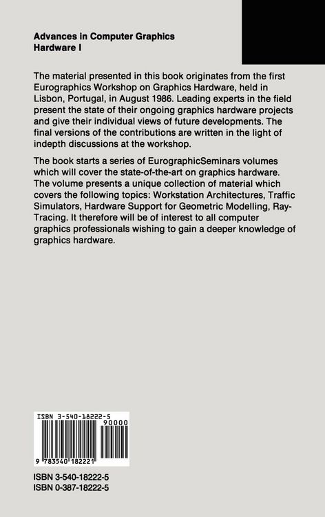 Produktbild: Advances in Computer Graphics Hardware I