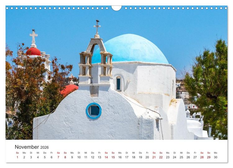 Produktbild: Stadt Mykonos - Impressionen (Wandkalender 2026 DIN A3 quer), CALVENDO Monatskalender