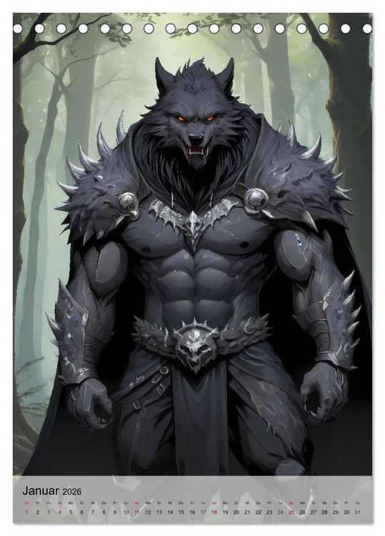 Produktbild: Beasts - Edle Krieger und verruchte B&ouml;sewichte (Tischkalender 2026 DIN A5 hoch), CALVENDO Monatskalender