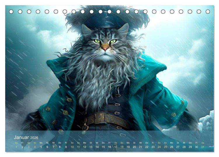 Produktbild: Charaktiere Katzen dieser Welt (Tischkalender 2026 DIN A5 quer), CALVENDO Monatskalender