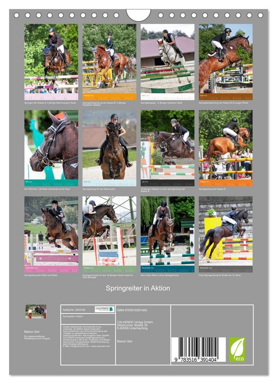 Produktbild: Springreiter in Aktion (Wandkalender 2026 DIN A4 hoch), CALVENDO Monatskalender