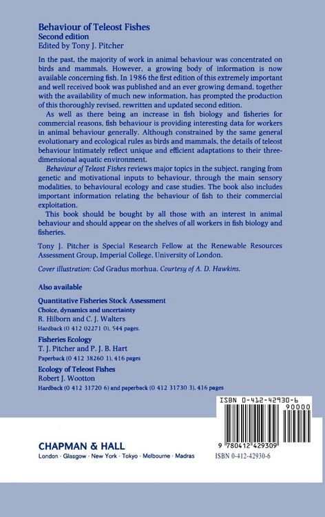 Produktbild: Behaviour of Teleost Fishes