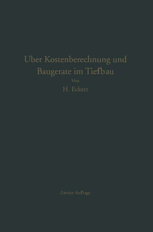 Produktbild: &Uuml;ber Kostenberechnung und Bauger&auml;te im Tiefbau