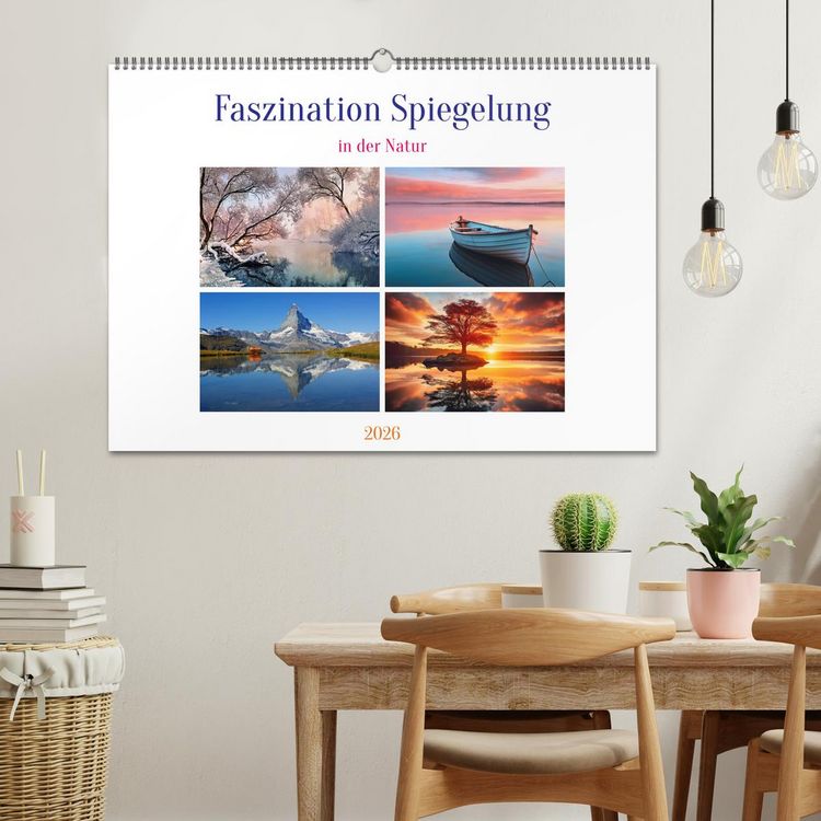 Produktbild: Faszination Spiegelung - in der Natur (Wandkalender 2026 DIN A2 quer), CALVENDO Monatskalender