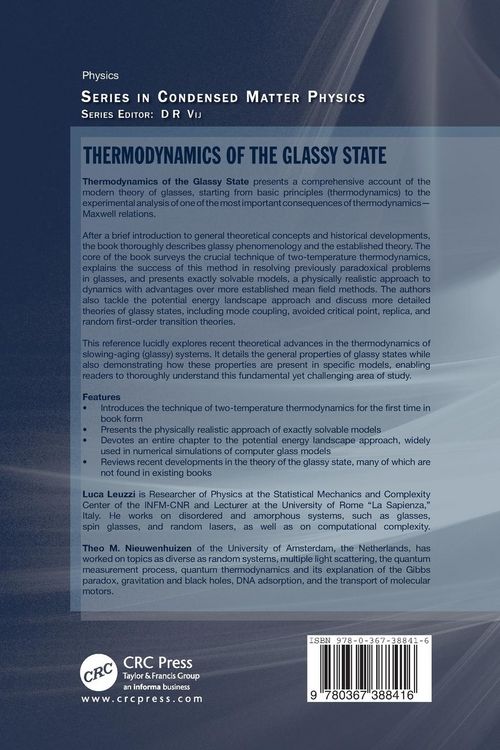 Produktbild: Thermodynamics of the Glassy State