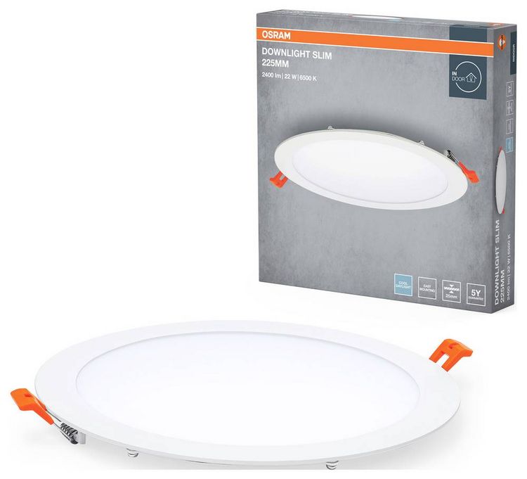 Produktbild: OSRAM HOMELIGHTING 4099854445804 Downlight Slim 225mm 22W 6500K LED-Deckenleuchte 22.00 W Wei&szlig;